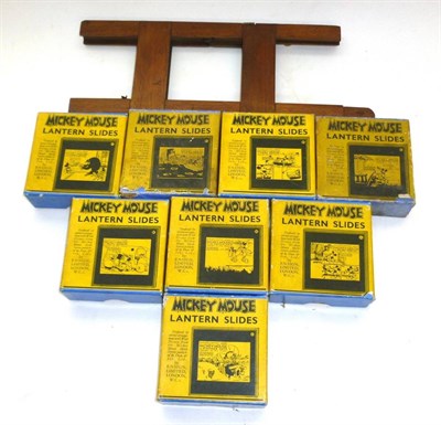 Lot 1277 - Eight Boxed Sets of Ensign Mickey Mouse Glass Magic Lantern Slides - The Gorilla Mystery, The...