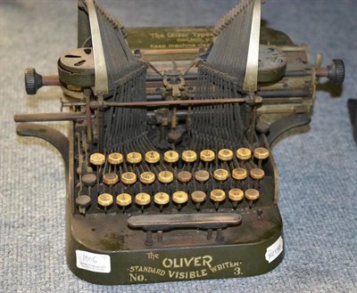 Lot 1006 - Six Vintage Typewriters - Oliver Standard Visible No.3, Smiths Premier No.10, Empire in wooden...