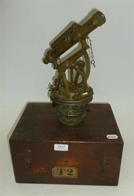 Lot 1017 - An Early Brass Transit Theodolite by Troughton & Simms, London, with silvered scale, compass...
