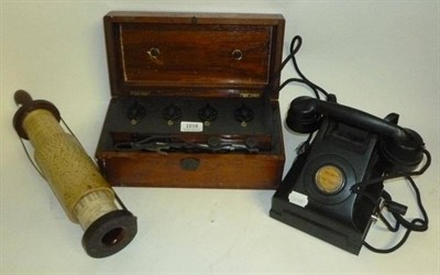 Lot 1018 - A Fullers Spiral Slide Rule Calculator, with walnut handle and brass fittings; An Eversheds...
