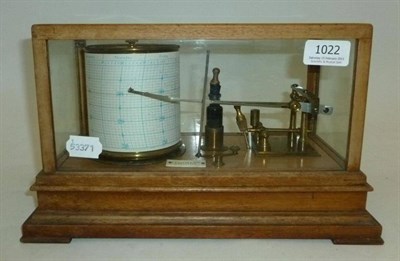 Lot 1022 - A Mahogany Cased Barograph by Leighton and Son, Lancaster, Pat.No.22556, with lacquered brass...