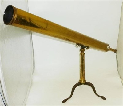 Lot 1046 - A 19th Century 3inch Lacquered Brass Refracting Table Telescope by Bateman, 104 Strand, London,...