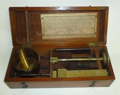 Lot 1049 - A 19th Century Mahogany Cased Brass Chondrometer or Corn Balance by J.S. Marratt, 63 King...