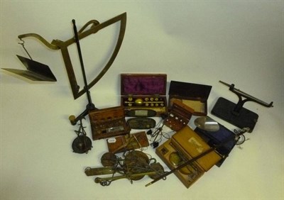 Lot 1052 - A Collection of Mixed Scales, Weights and Balances, including a cased Yarn Assorting Balance by...