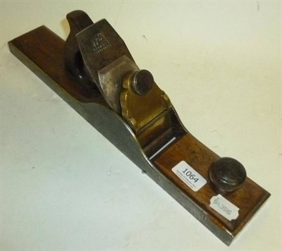 Lot 1064 - A Steel Jointer Plane, with beech infill and handle, brass lever cap, steel adjuster, Mathieson cap