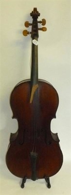 Lot 1072 - A 19th Century French Violoncello, no label, with a 755mm two piece back, boxwood tuning pegs,...