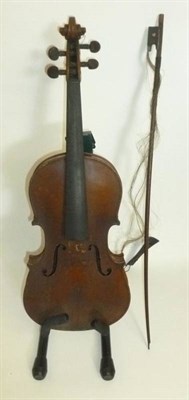 Lot 1075 - A 19th Century French 3/4 Size Violin, with an unreadable label, the back stamped 'Breton...