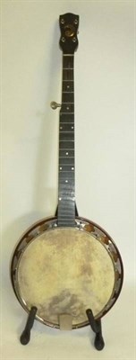 Lot 1080 - A Windsor 'Whirl Gem Junior' Five String Banjo, with 27cm velum head, chrome tension brackets,...