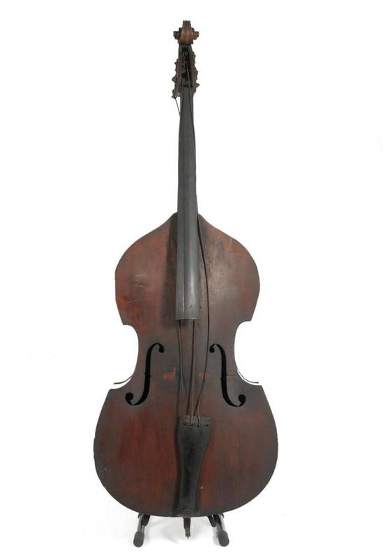 Lot 1082 - A Very Interesting Double Bass, no label, possibly 18th century German, with 110cm two piece...