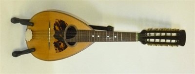 Lot 1090 - A Neapolitan Twelve String Oval Backed Mandolin by Carlo Ricordo, Napoli, No.1000, with makers...