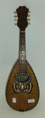 Lot 1113 - A Neapolitan Oval Backed Eight String Mandolin by Carlo Crispi, Napoli, with makers paper...
