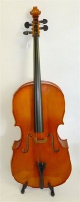 Lot 1114 - Three Violoncellos, comprising a Hungarian cello labelled 'Golden Strad, Imported by Boosey &...