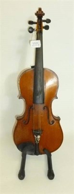 Lot 1122 - A 19th Century Violin, possibly French, circa 1850, with a 351mm one piece back, ebony tuning pegs