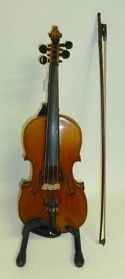Lot 1128 - A 19th Century German 3/4 Size Violin, labelled 'Manufactured in Dresden Imitation of Antonius...
