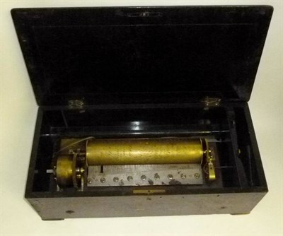 Lot 1152 - A 19th Century Swiss Cylinder Music Box, with a large 33cm brass cylinder and single steel comb...