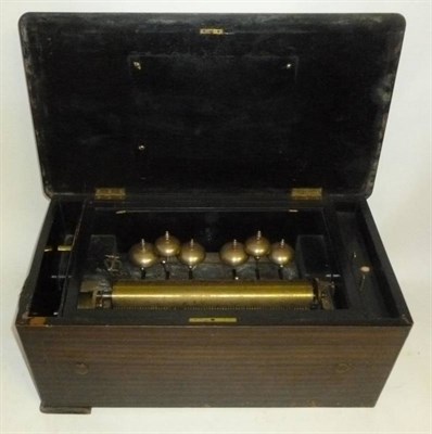 Lot 1153 - A 19th Century Swiss Cylinder Music Box, with a 33cm brass cylinder and double steel comb movement
