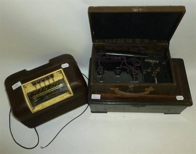 Lot 1161 - Mixed Instruments, including a Bush Type DAC.10 bakelite radio, a rosewood case for a cylinder...