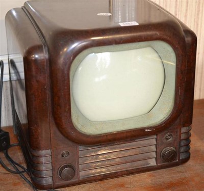 Lot 1163 - A Bush Type TV22 Brown Bakelite Television Receiver, together with a Bush DAC 90A brown...