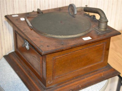 Lot 1166 - An Oak Cased Table Top Gramophone Cabinet, with Magnet soundbox and winding handle; Four Radio...