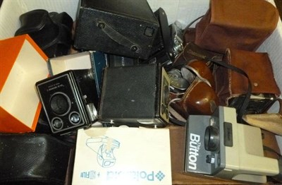 Lot 1188 - A Collection of Vintage Cameras, including Amplion Reflex TLR, Voightlander Brilliant TLR, Flexaret
