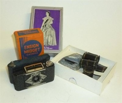 Lot 1209 - A Boxed Ensign Midget Camera, with leather case and instructions, in original orange card box;...