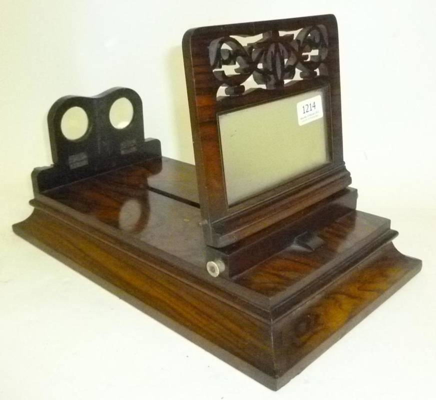 Lot 1214 - A Late 19th Century Rosewood 'Graphoscope' Stereoscopic Viewer, with makers ivorine name...