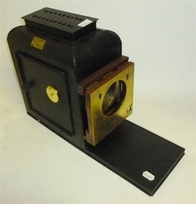 Lot 1226 - Three Instruments:- Newton & Co. tinplate magic lantern, with burner (no lens); a mahogany and...