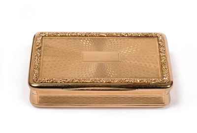 Lot 382 - A Continental 18ct Gold Snuff Box, stamped 18.K, BF in an oval and G, rounded rectangular, with...