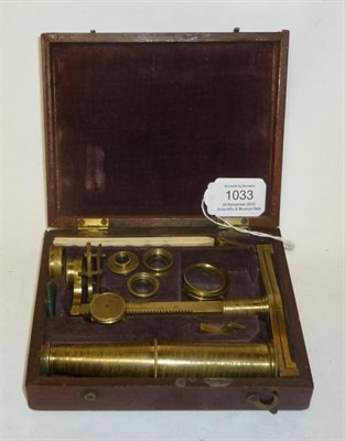 Lot 1033 - A 19th Century Gould Type Naturalists Compound Microscope, no makers name, freestanding...