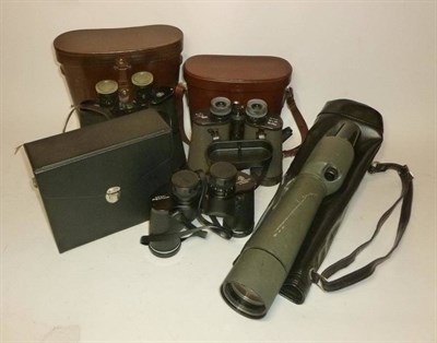 Lot 1034 - Three Cased Pairs of Binoculars - Leitz Campofort 15x60, Ozeck Hawk 10x50, Pentax 8x40 Wide...