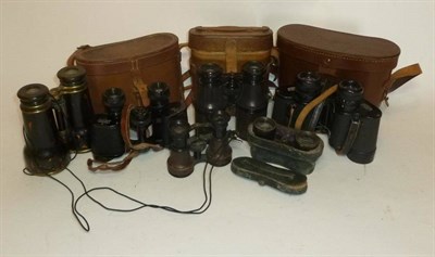 Lot 1035 - Six Pairs of Binoculars/Opera Glasses, including a pair of 'Jumelle Megascopique' glasses with...