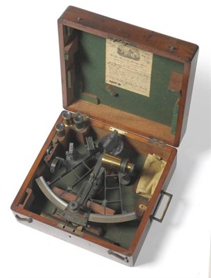 Lot 1042 - A Brass A-Frame Sextant by Henry Hughes & Sons, 59 Fenchurch Street, London, numbered 3021,...