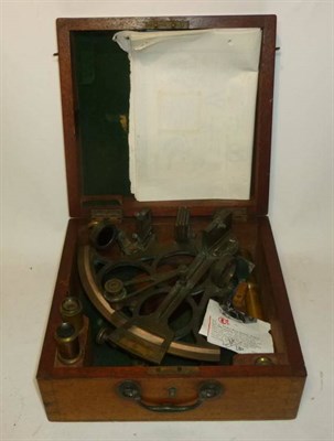 Lot 1043 - A Late 19th Century Oxidised Brass Triple Ring Sextant by T.L. Ainsley, South Shields, serial...