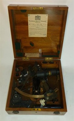 Lot 1044 - A Brass 'Husun Gothic' Sextant by H.Hughes & Son Ltd, London, serial number 53755, with...