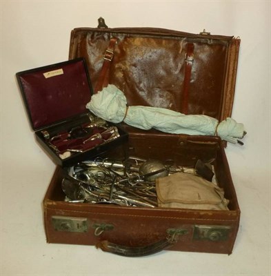 Lot 1052 - A 19th Century Mahogany Cased Surgeons Field Set, containing an ebony handled bone saw stamped...