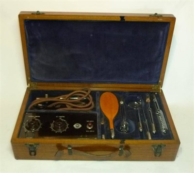 Lot 1054 - An Oak Cased 'Sunco' Ultra Violet Massager, with a selection of attachments, together with a...