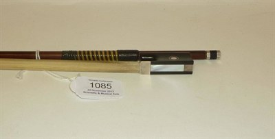 Lot 1085 - A 20th Century English Silver Mounted Violin Bow by Hill & Sons, stamped 'W.E.Hill & Sons',...