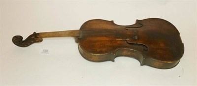 Lot 1088 - A Distressed 19th Century German Violin, no label, with 358mm one piece back