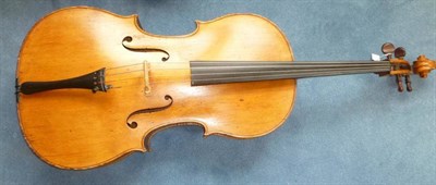 Lot 1099 - A 19th Century Violoncello, possibly French, no label, with a 758mm two piece back, rosewood tuning