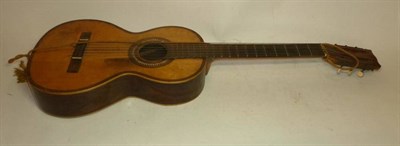 Lot 1112 - A Spanish Parlour Guitar by Salvador Ibanez, Valencia, with rosewood back and sides, spruce top...