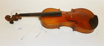 Lot 1115 - A 20th Century French 3/4 Size Violin, with 336mm two piece back, ebony tuning pegs