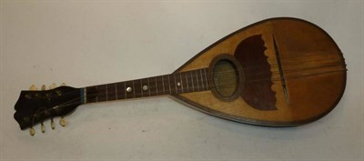 Lot 1120 - A Neapolitan Round Backed Mandolin by Domenico Zanoni, Napoli, in a leather case, together with...