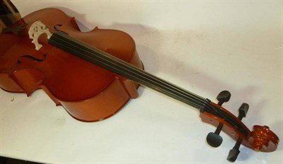 Lot 1121 - A Full Size Chinese Violoncello, labelled 'Gear 4 Music Model 4/4', with 76cm one piece back