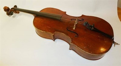 Lot 1123 - A 19th Century German  3/4 Size Violoncello, Dresden School, no label, with 703mm two piece...