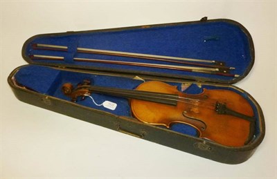 Lot 1137 - A 19th Century German Violin, labelled 'Nicolaus Amatus Cremonen...Nepos Fecit 1677', with a...