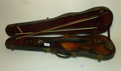 Lot 1138 - A 19th Century Violin, possibly French, labelled 'Joseph Guarnerius fecit, Cremona anno 17..', with