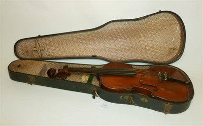 Lot 1139 - A Late 19th or Early 20th Century French Violin, no label, with 357mm two piece back, ebony...