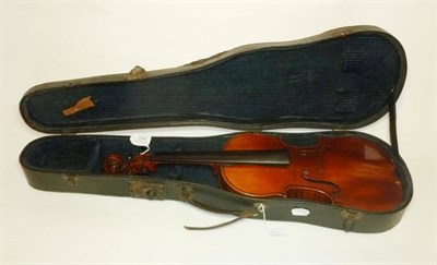 Lot 1141 - A 19th Century French Violin, branded and labelled 'H.Derazey a Mirecourt...', with a 357mm one...