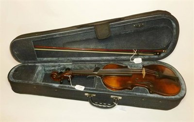 Lot 1146 - A 19th Century German Violin, labelled 'Fried. Aug. Glass verfertigt nach Antonius Strduarius...