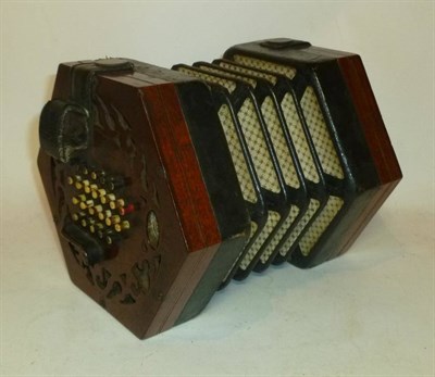 Lot 1154 - A Lachenal & Co Forty Eight Key English System Concertina, serial number 48639, with mahogany...